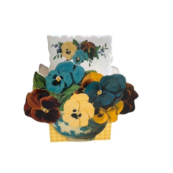 Hallmark Floral Pansy Design Notepad Holder & Paper Notepad Set - Picture 2 of 8